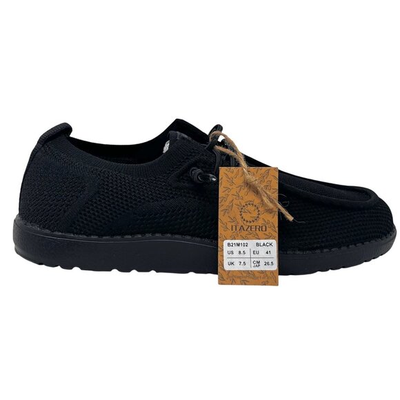 Black Itazero Mens Knit‎ Slip On Sneakers Loafers Size 8.5 New With Tags - Picture 4 of 11